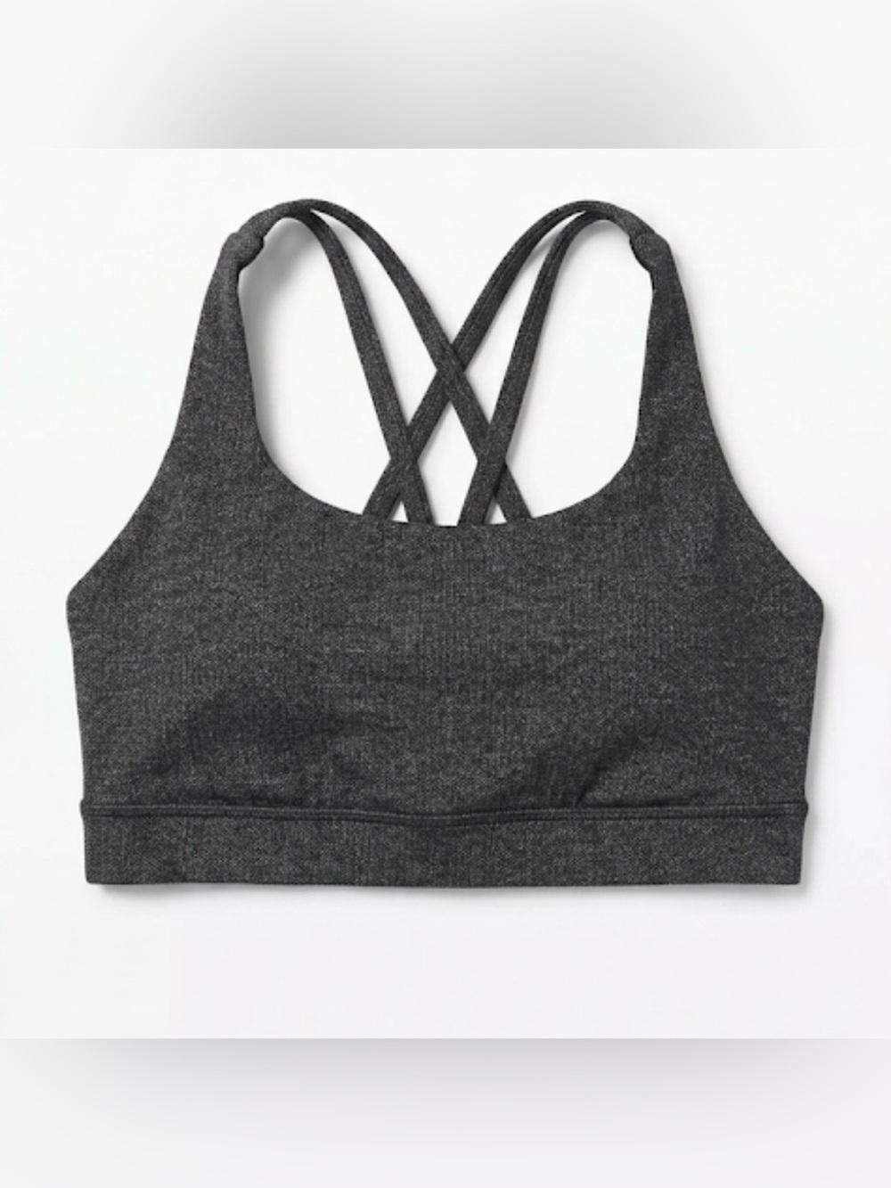 Lululemon Energy Bra Heathered Herringbone Grey Women’s Size 8 Athleisure Yoga